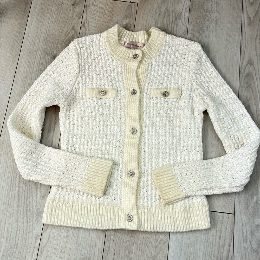 Catherine Malandrino Cream Knit Sweater